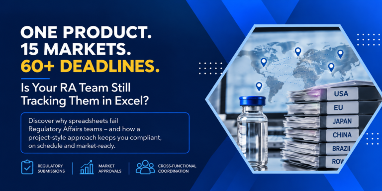 Regulatory registration tracking challenges in pharma projects